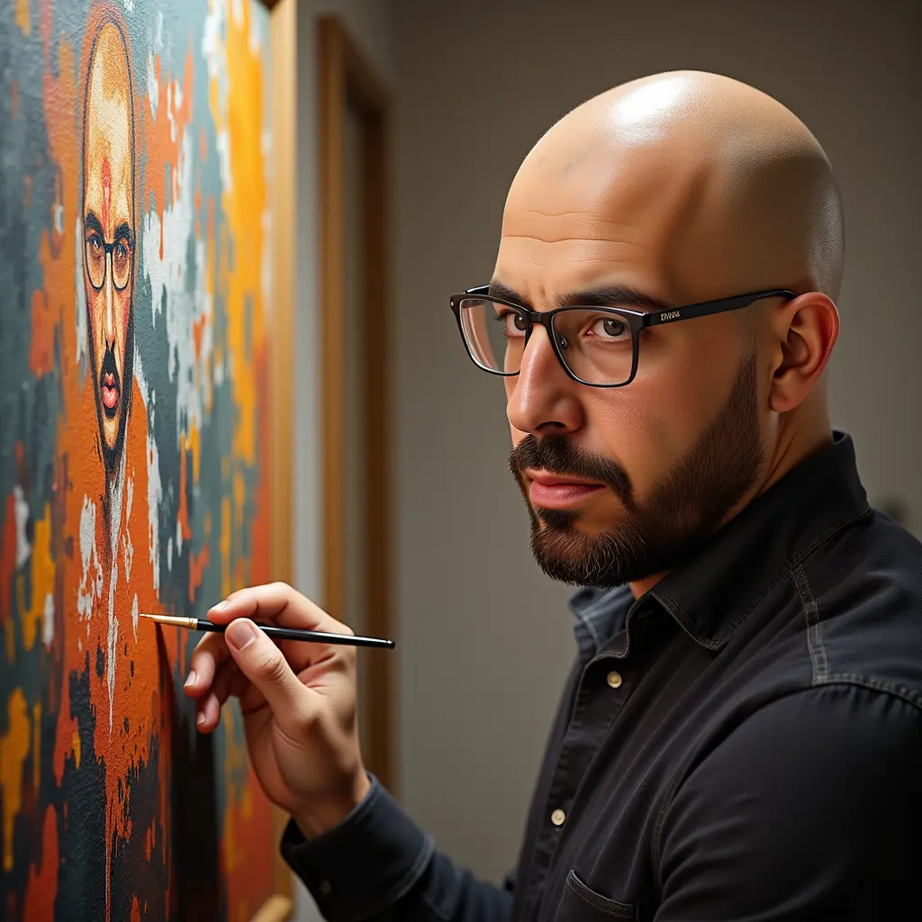 صورة واقعية للغاية لرجل أصلع - بيكاسو الخليج | Gulf Picasso