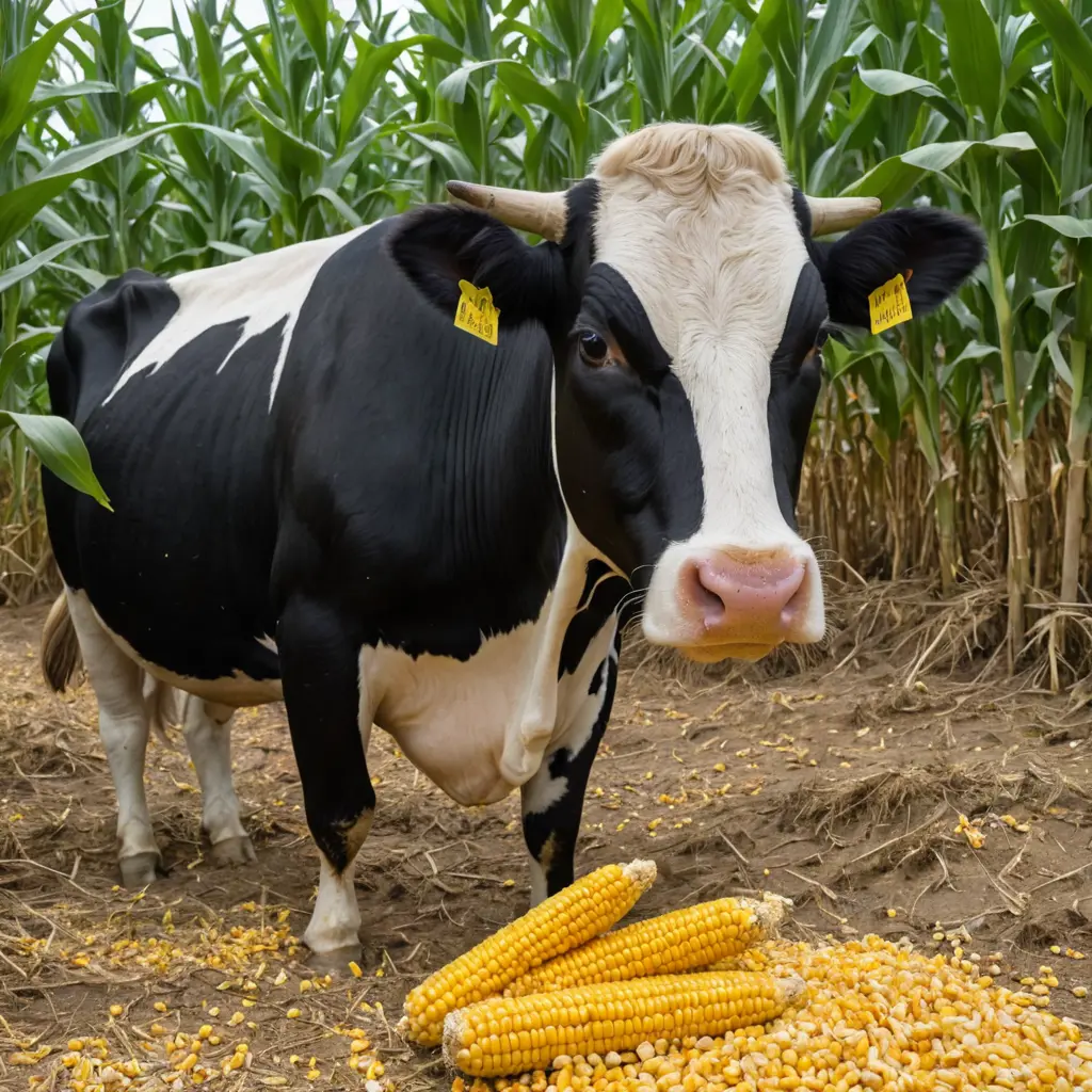 بقرة تأكل ذرة