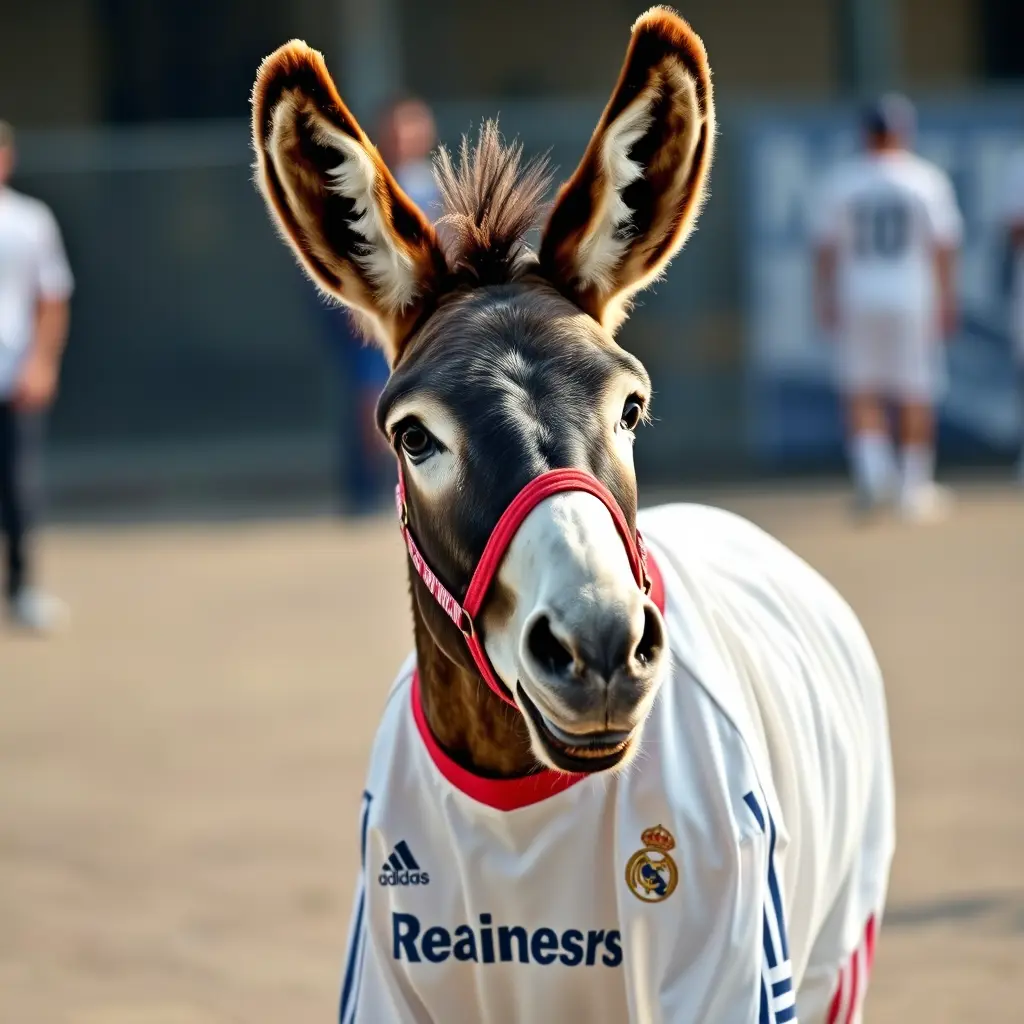 حمار يرتدي زي ريال مدريد