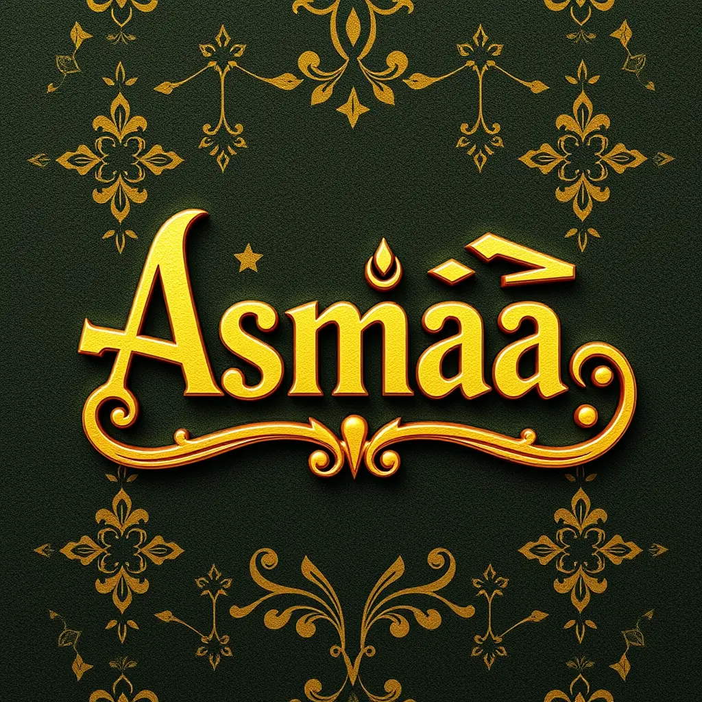 اسم اسماء مزخرف بالذهب والخلفية مميزة
