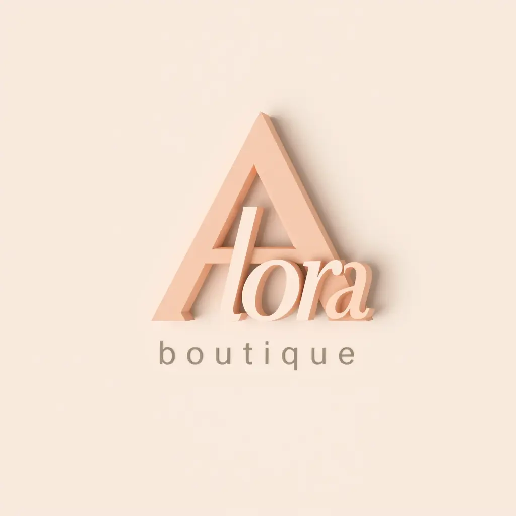 Generate a detailed geometric style logo in 3d for a company named 'Alora boutique '  in the retail field. The logo should prominently feature A and b which uses pastel colors palette.