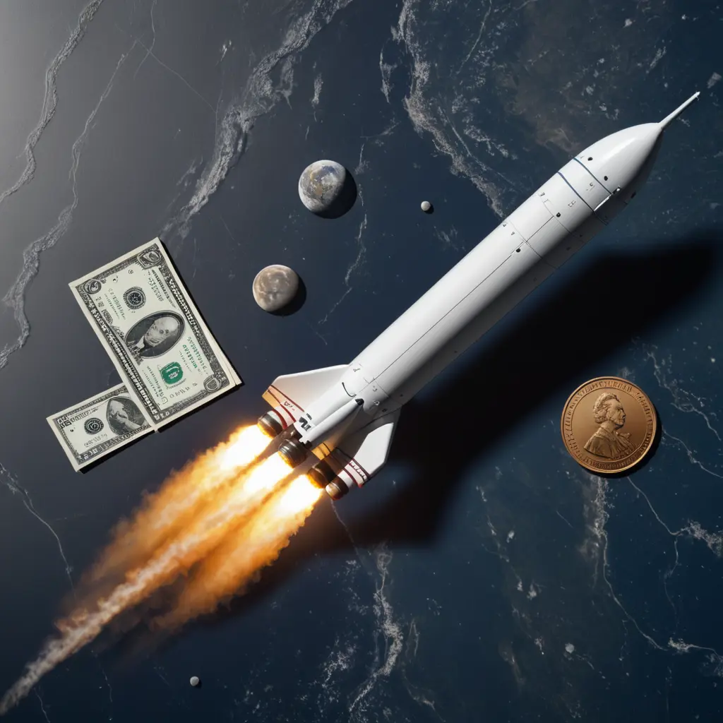 فلوس بجانبها صروخ space X