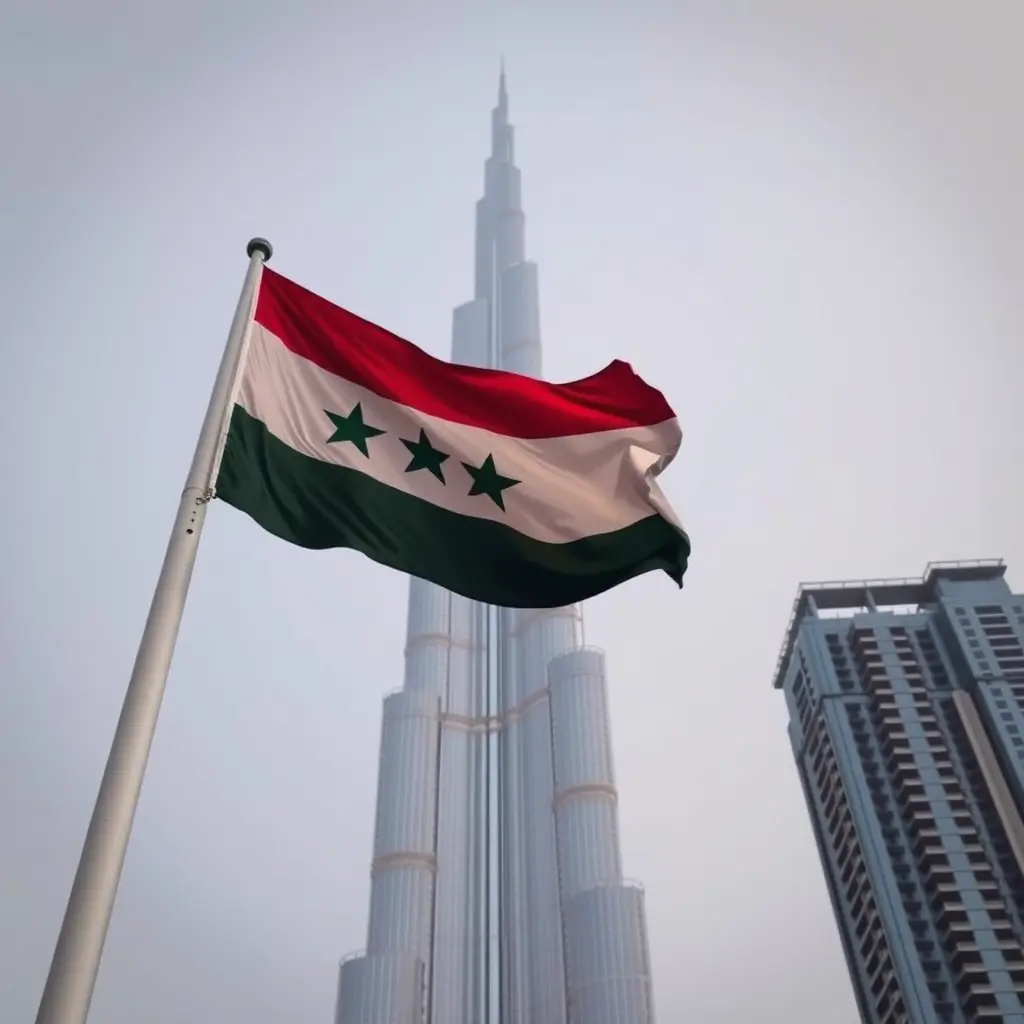 صور علم اليمن يرفرف في برج خليفه