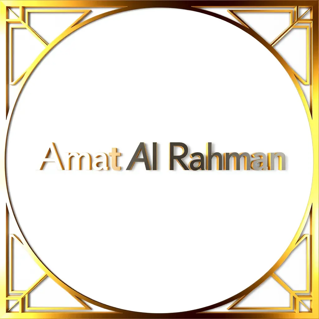 اسم Amat Al-Rahman

مكتوب بشكل عصري ومذهل وباسلوب عصري محاط باطار ذهبي

