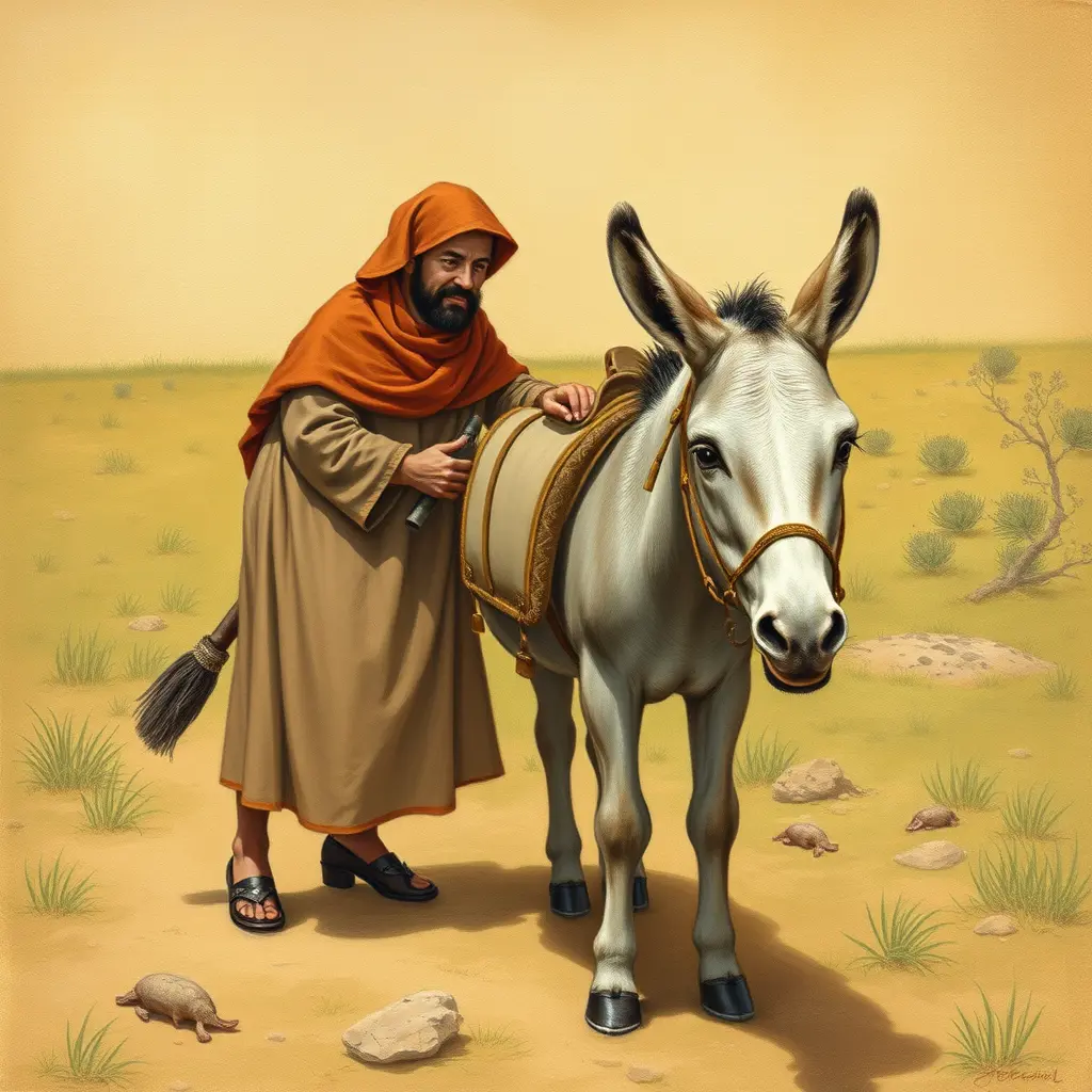 صورة من قصص جحا وحماره المشهور بنوادرة