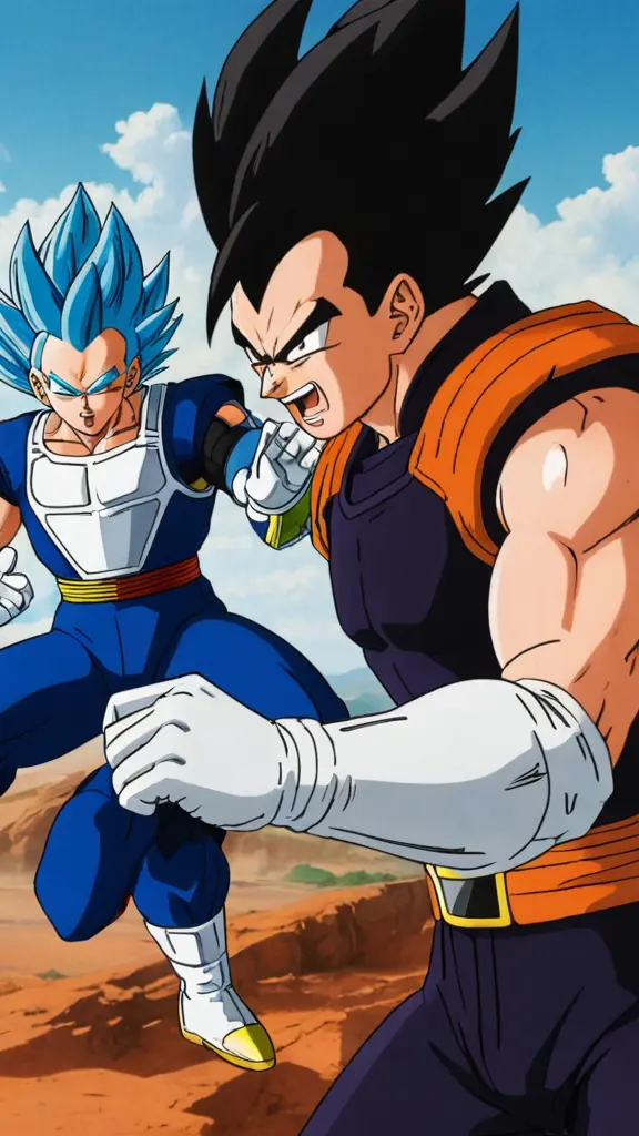 صوره جوجو ضد فيجيتا في انمي دراغون بول زد