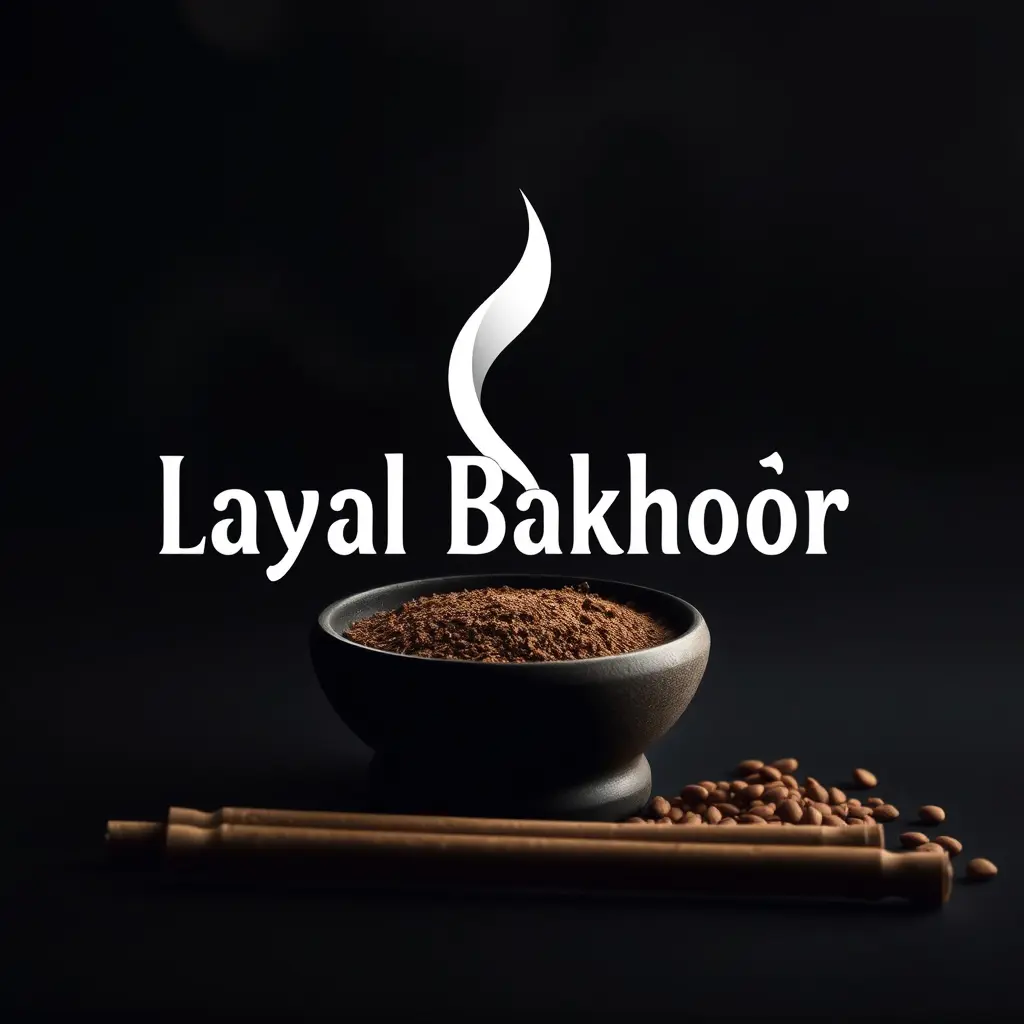 شعار لمنتج بخور باسم ليال بخور يمني 