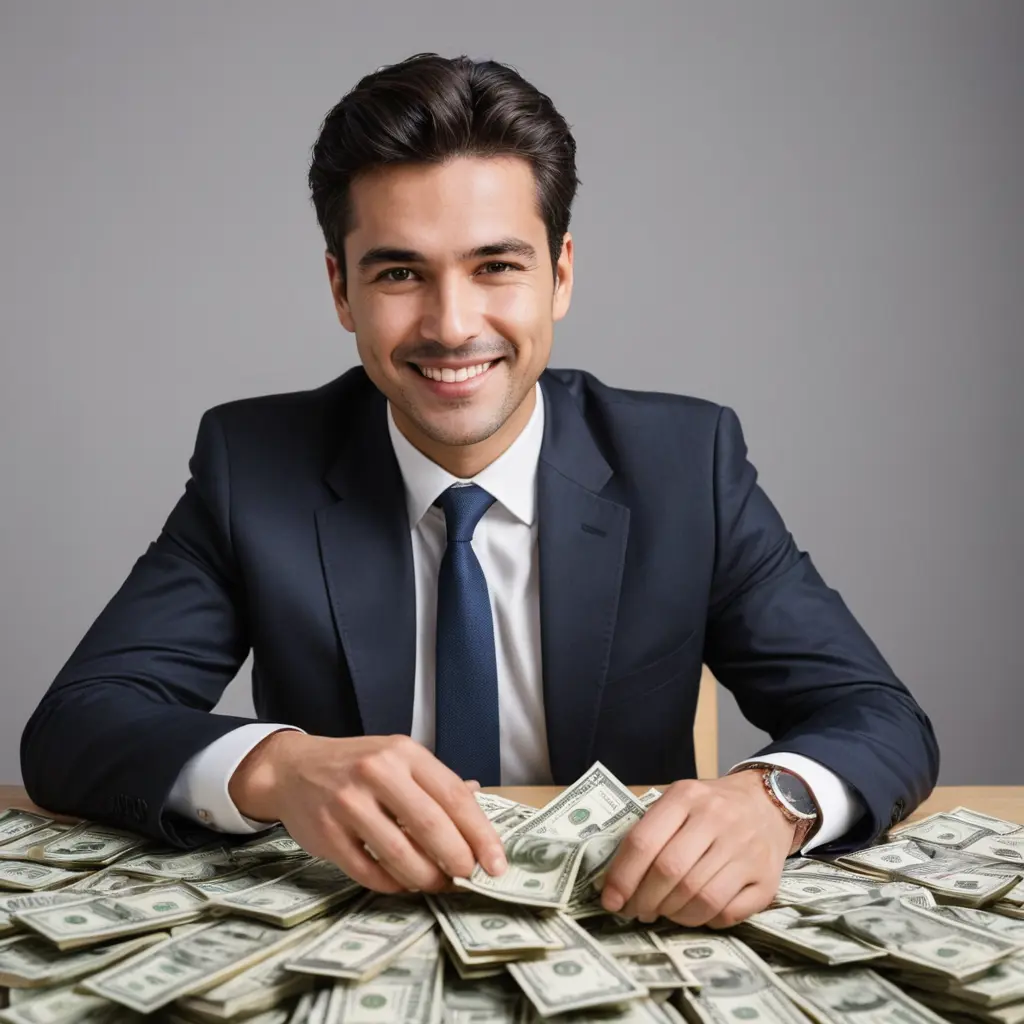 رجل اعمال لديه المال الكثير و ابتسامة خفيفة