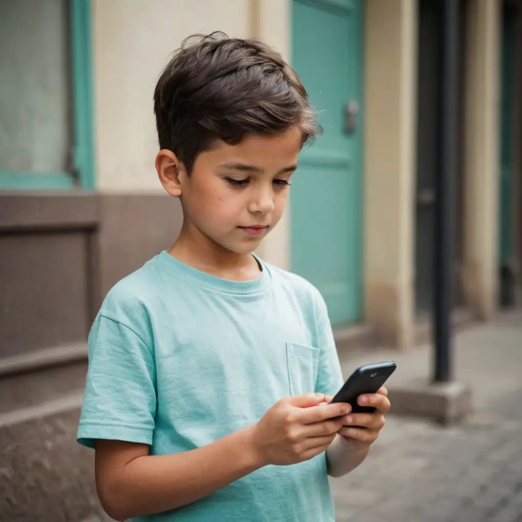 Smart mobile with boy