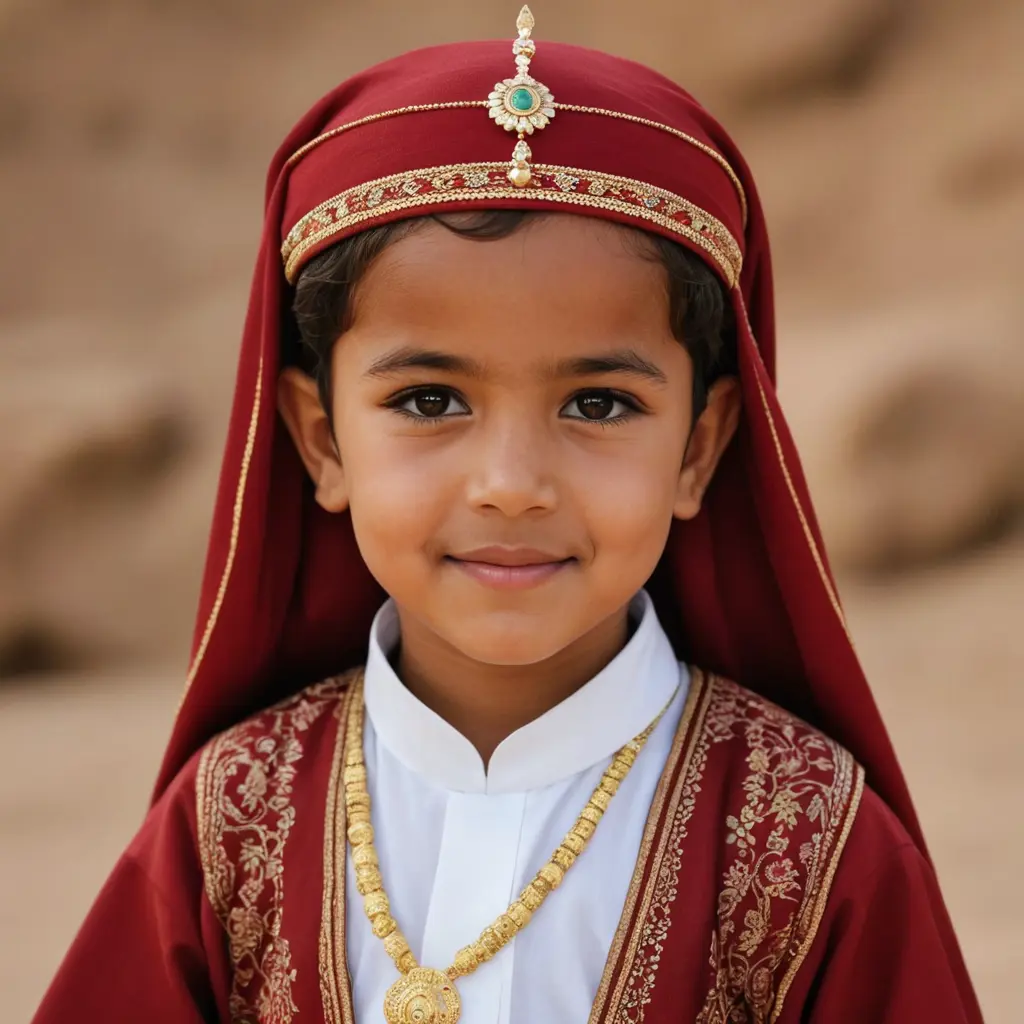 اريد صورة لطفل عماني يرتدي الزي العماني التقليدي