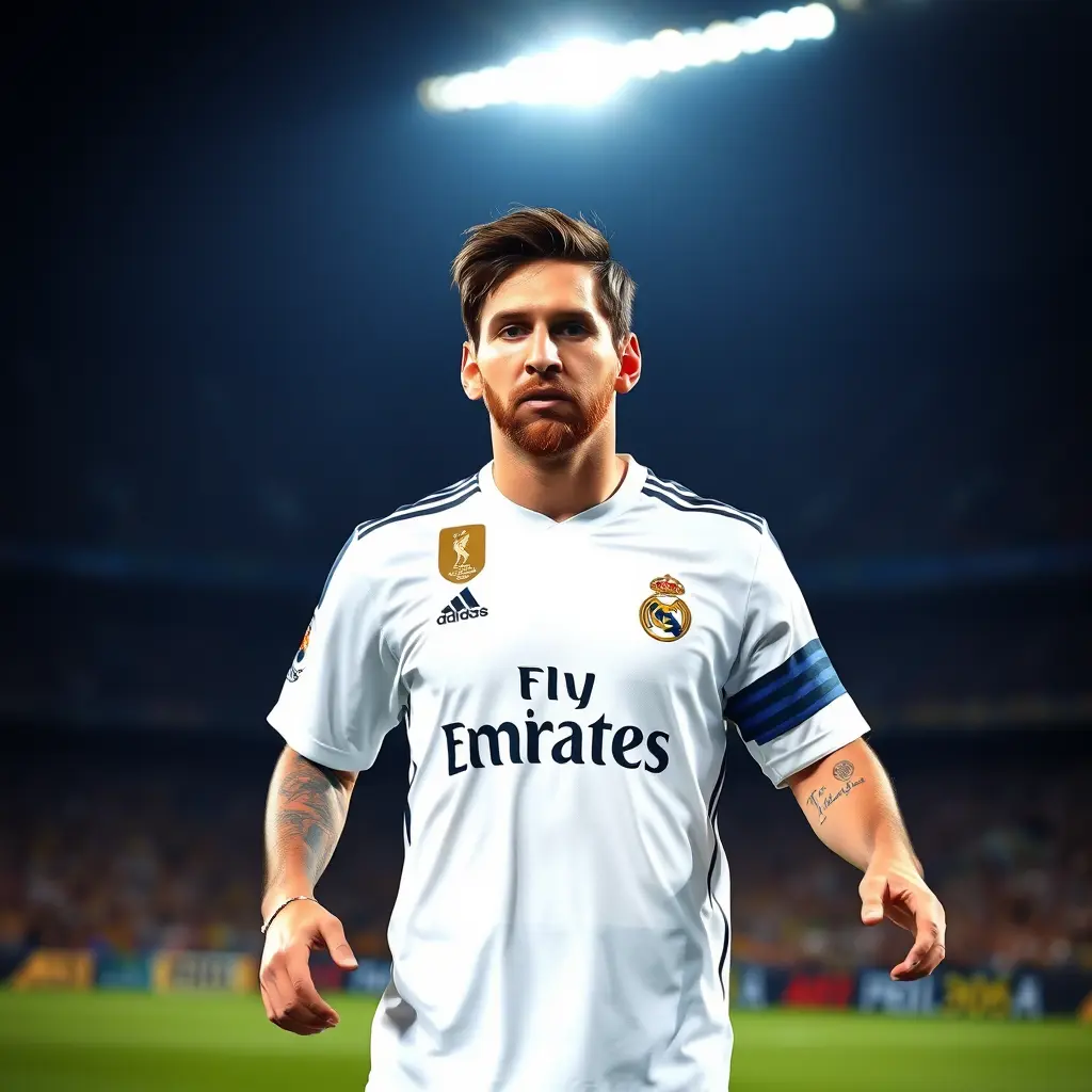 ميسي يدعس على قميص ريال مدريد بأسم ابراهيم