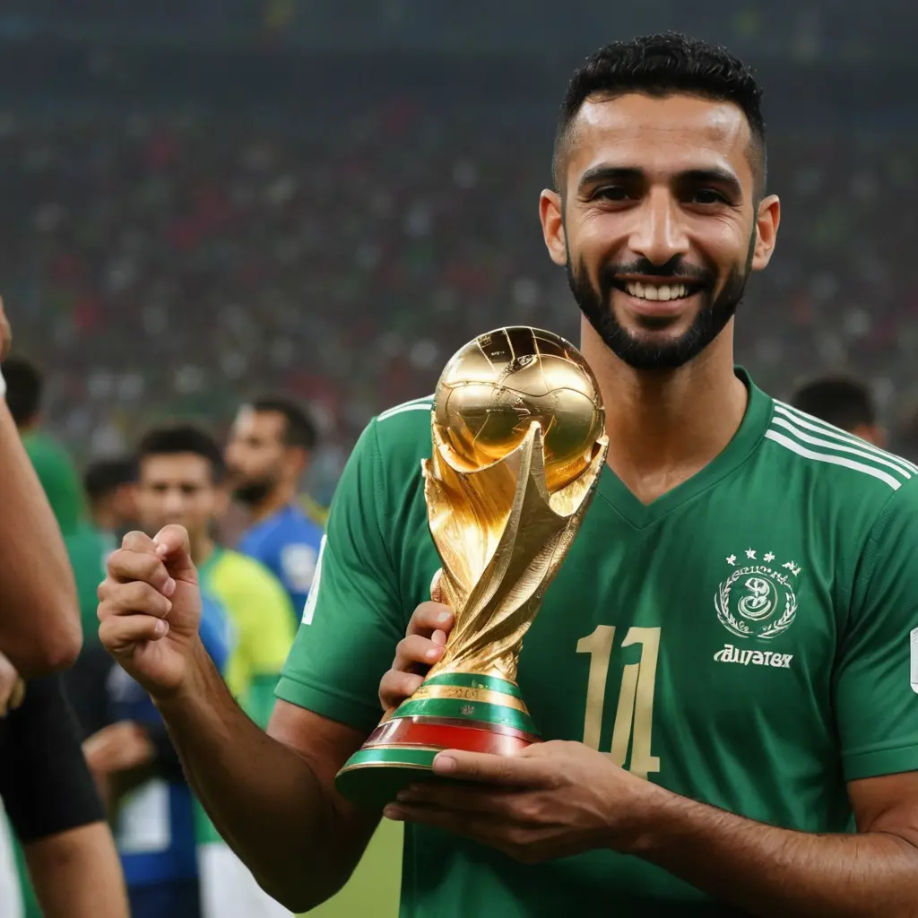 ايمن حسين يحمل كاس العالم