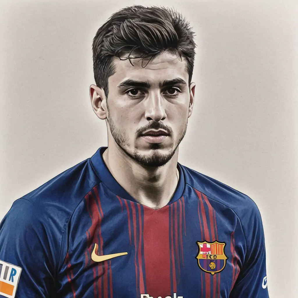 صورة بيدري لاعب برشلونة مرسوم بقلم الرصاص