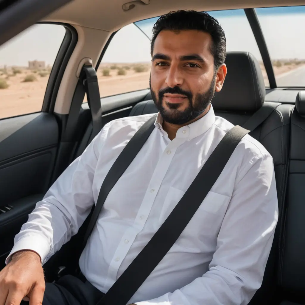 سعيد ابو ناجي يركب سياره
