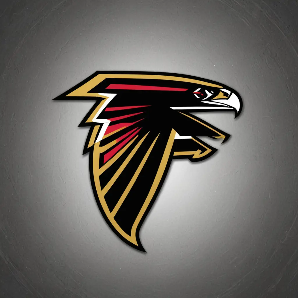 تصميم شعار فريق الصقور باسم (Falcons) بالون الاسود الذهبي