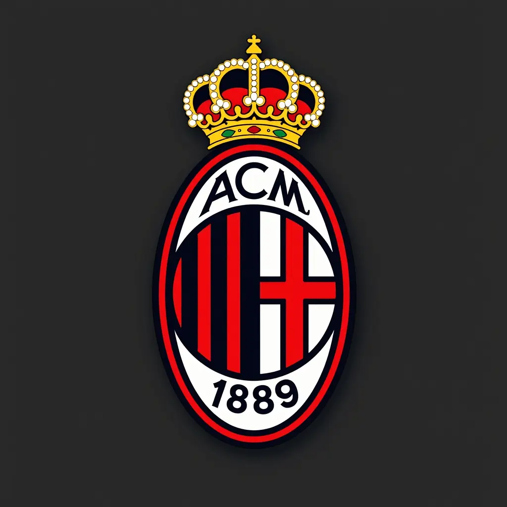 شعار اي سي ميلان يقوم برفع التاج فوق ريال مدريد