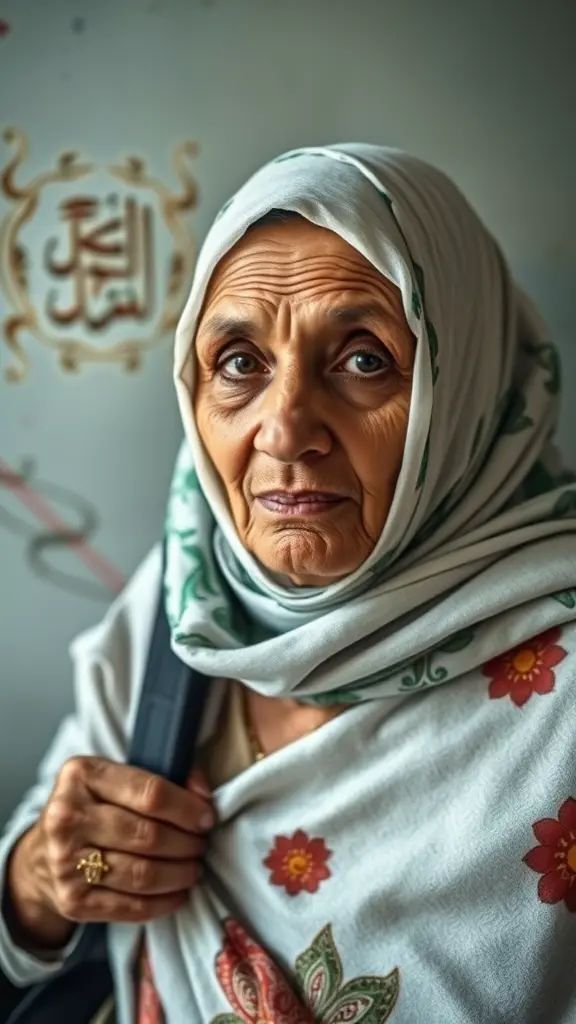 امرأة كبيرة السن متحشمه يمنية متجة إلى
السعودية لأداء العمرة