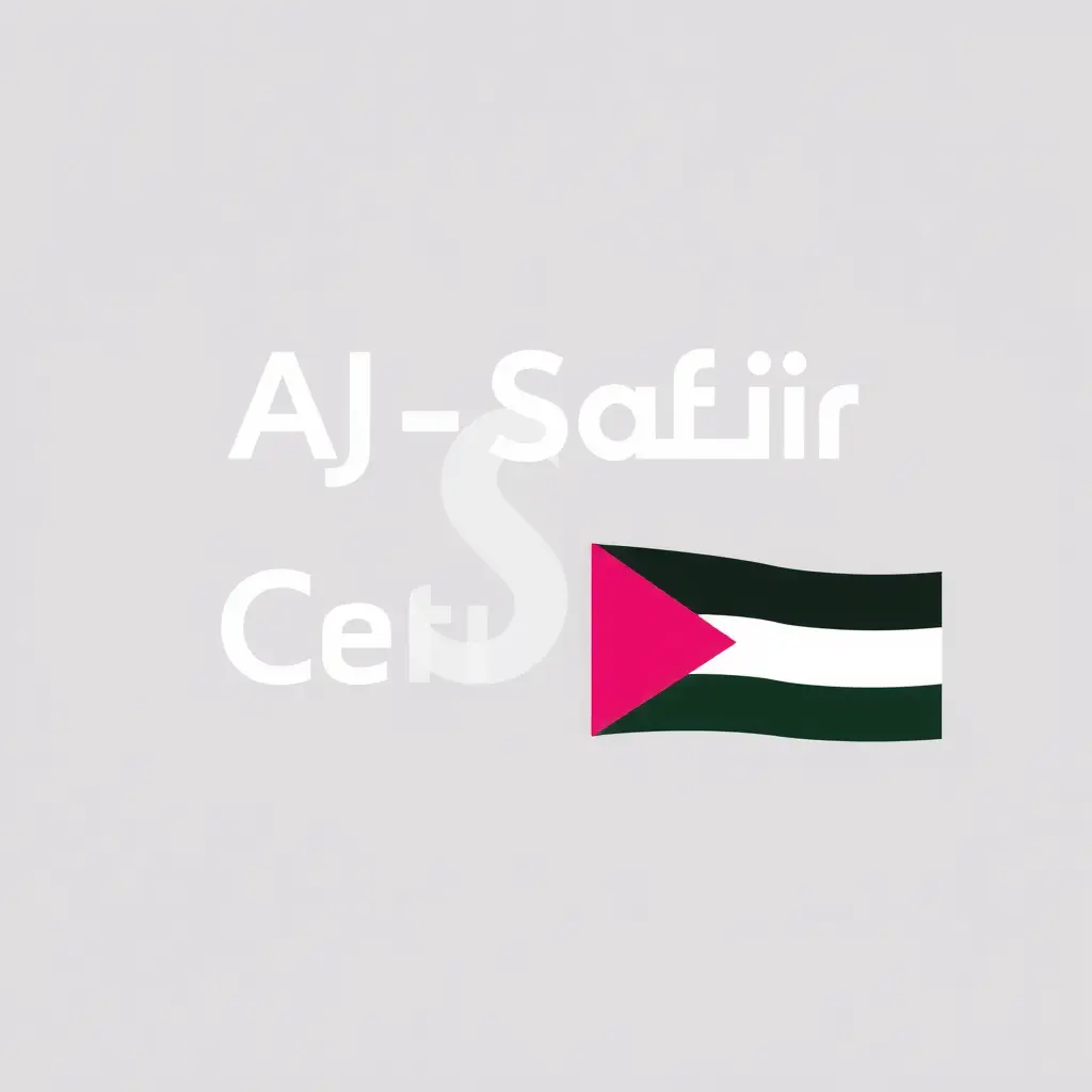 شعار السفير سنتر مع علم فلسطين مع لمسه زهري   كبر الشعار وصغر العلم 