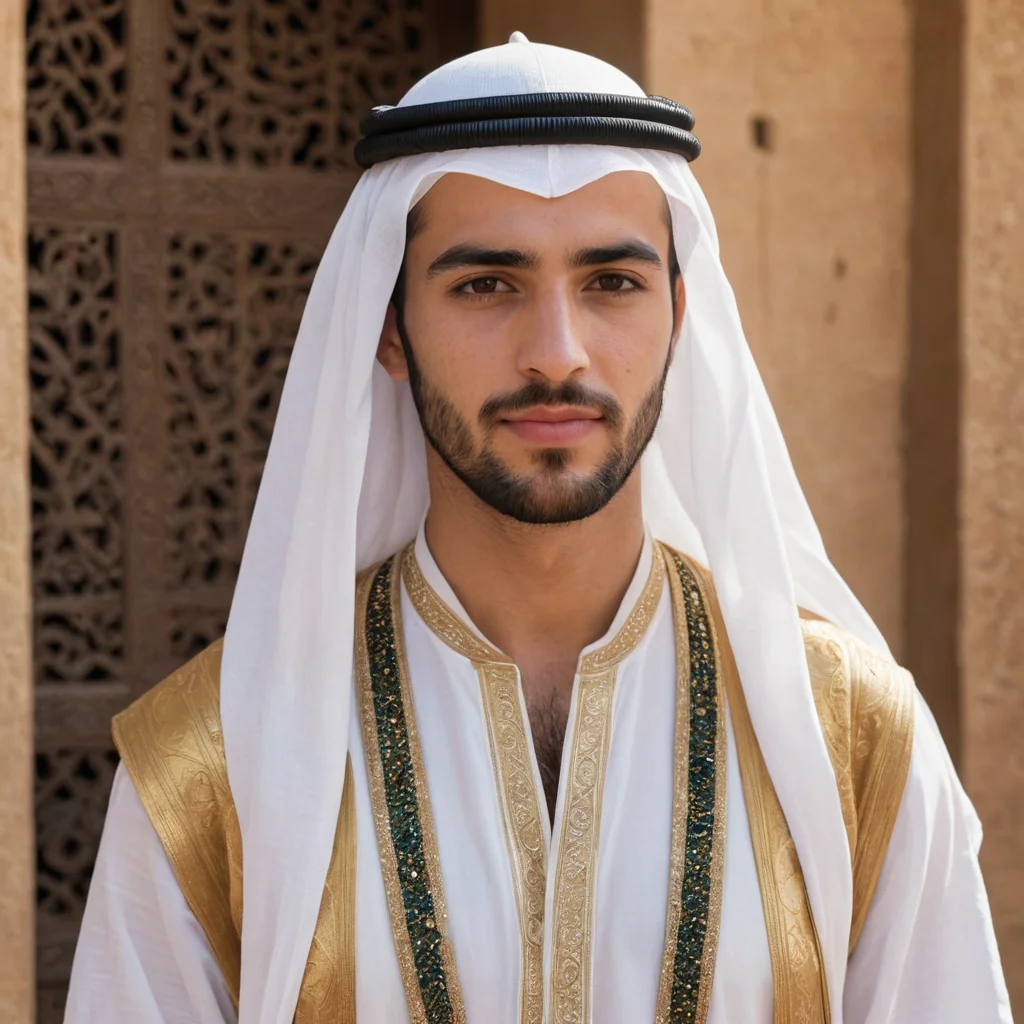 رجل يرتدي الزي العربي ابيض البشرة يبلغ من العمر 27 عام