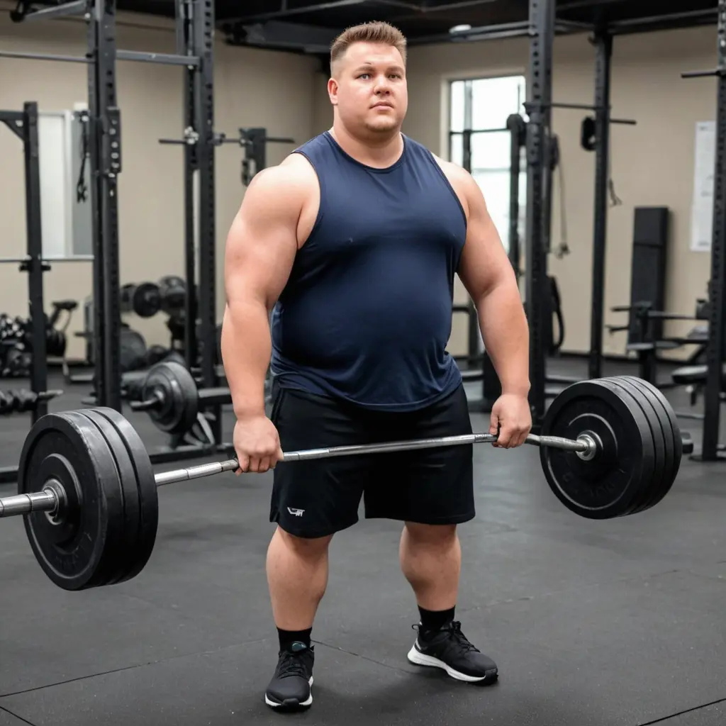 صوره ولد سمين يذهب الى قاعدة حديد لكي يضعف و يبني عظلات