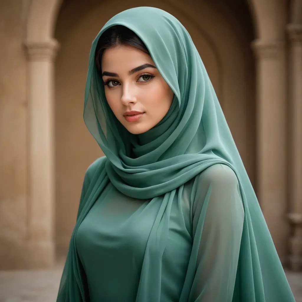 صورة لفتاة كرتونية محجبة جذابة
