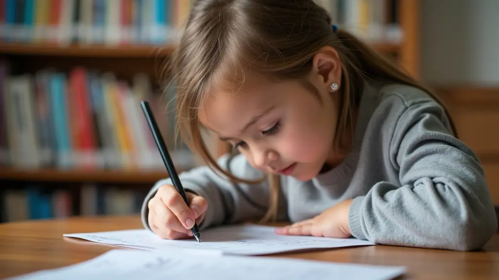 صورة بنت تذاكر دروسها