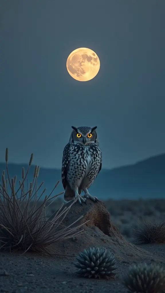صورة بومة في الصحراء