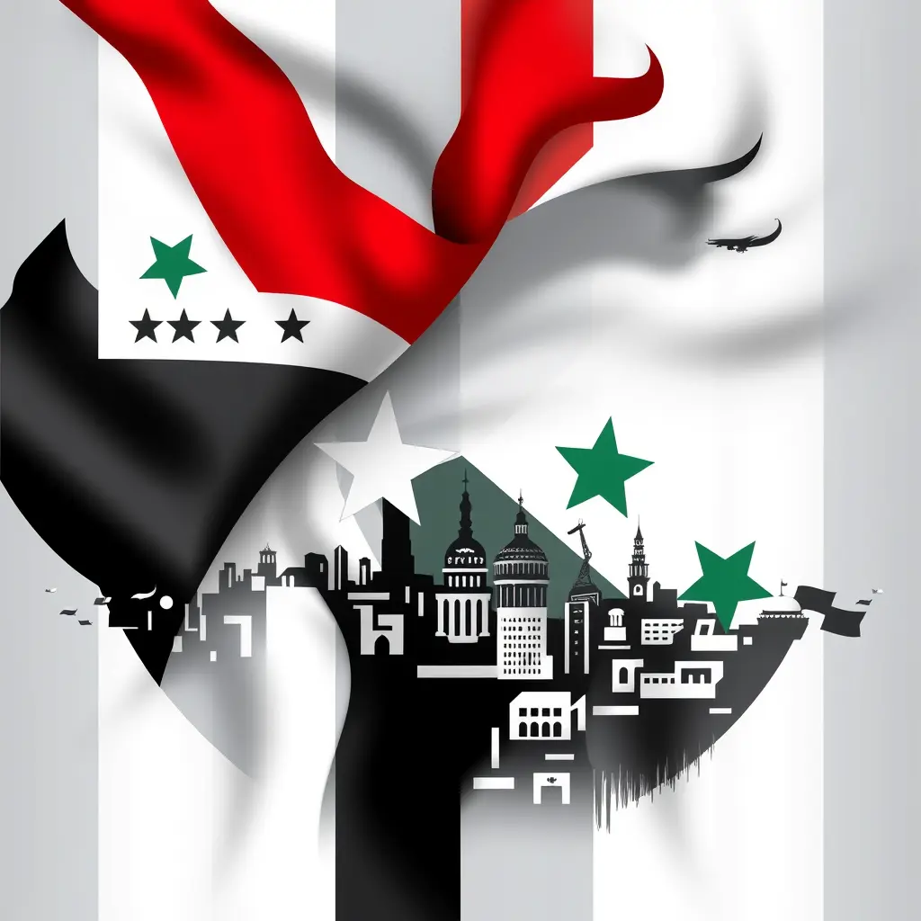 تصميم علم الثورة السورية مع مدينة حمص