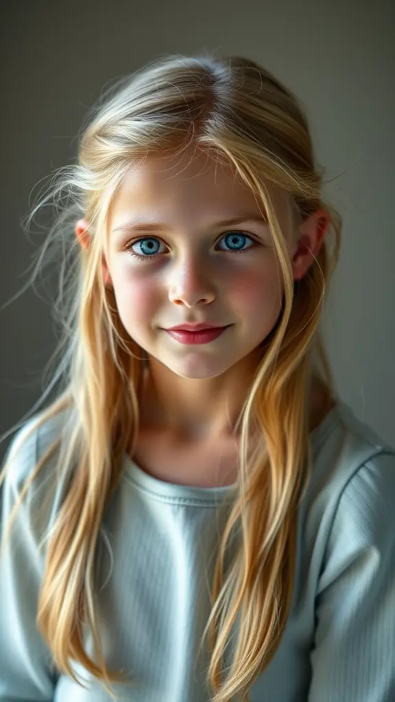 بنت صغيره امريكيه شقراء جميله شعرها ذهبي وعيونها زرقاء حاده نحيفة عمرها سبع سنوات