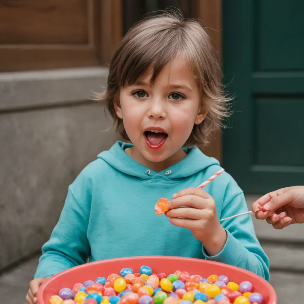 طفل ياكل الحلوى