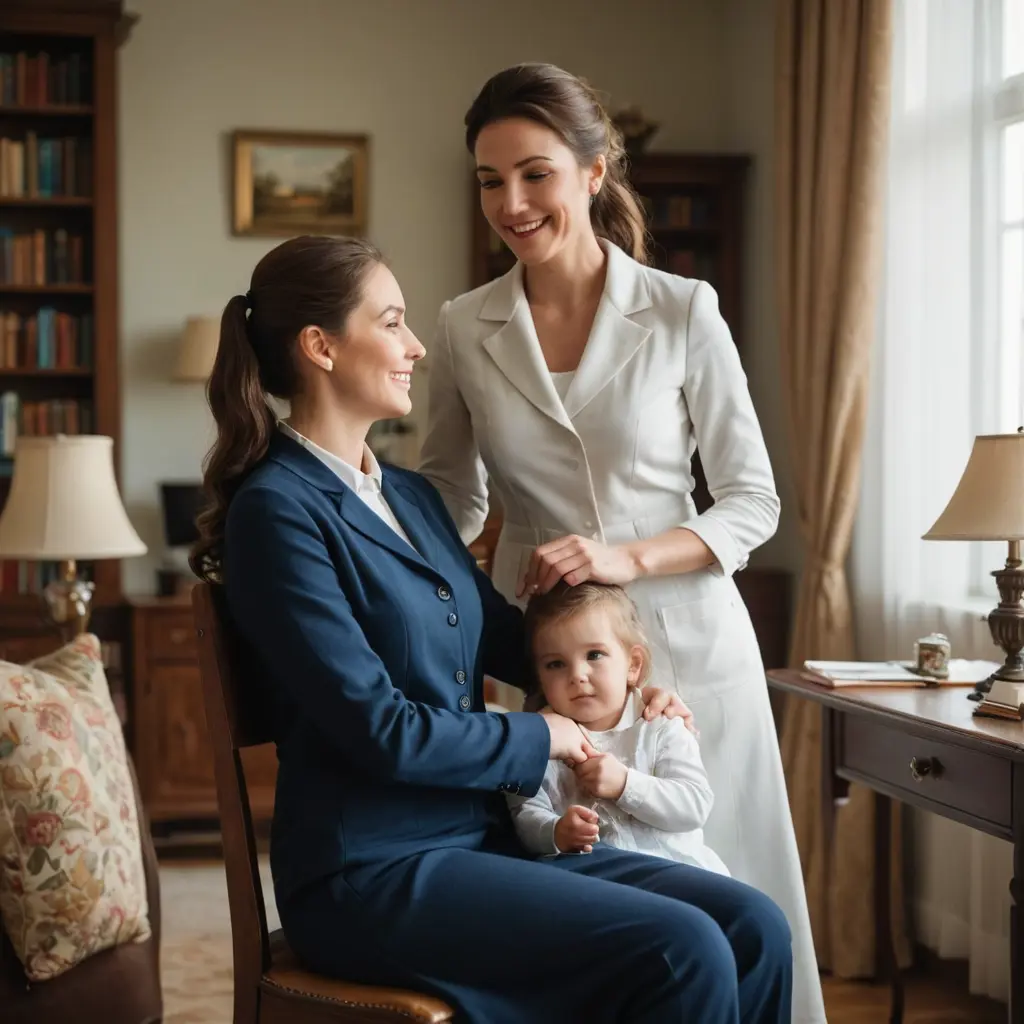 صورة لمربية اطفال في مشهد تعليمي دافئ