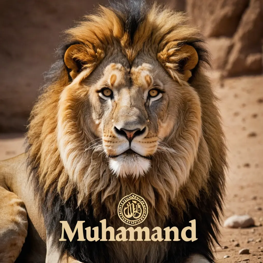 صوره أسد وفي الوسط اسم محمد