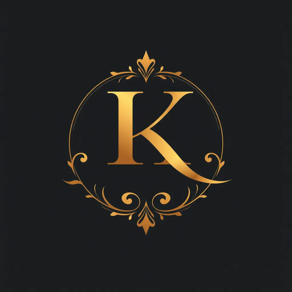 شعار أنيق لمتجر الكتروني بحرف k، بمظهر فخم وعصري