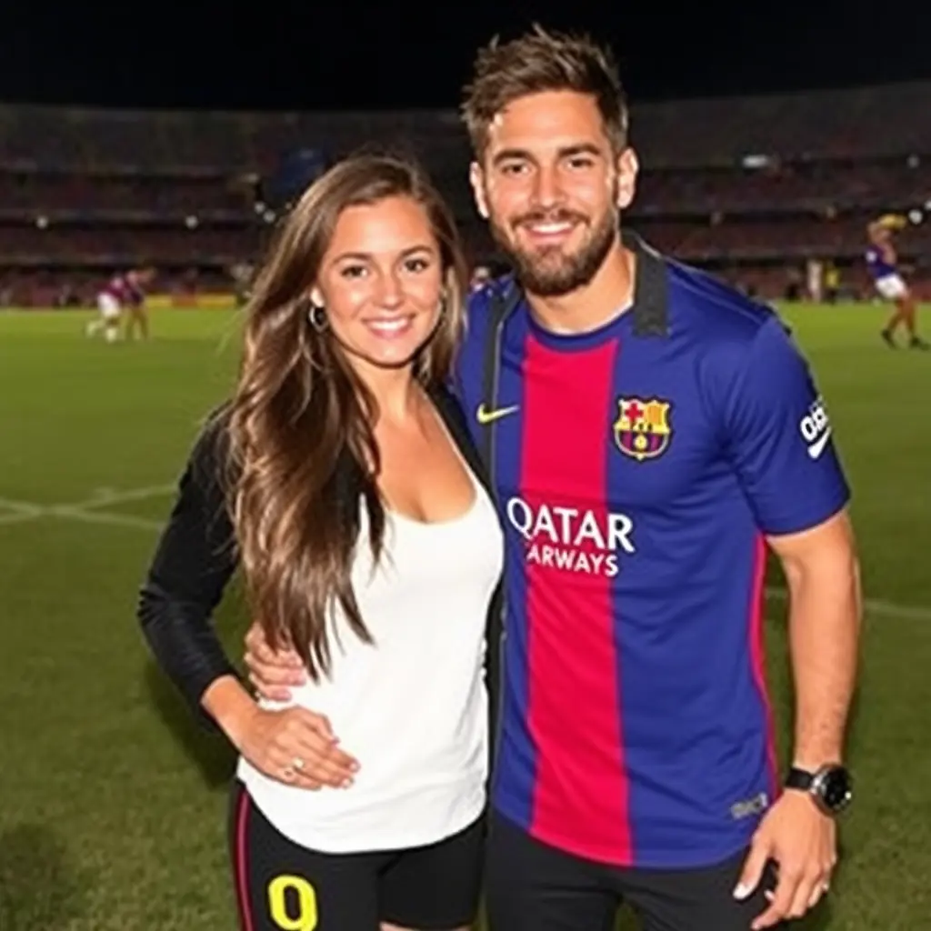 بيدري لاعب برشلونة مع حبيبته