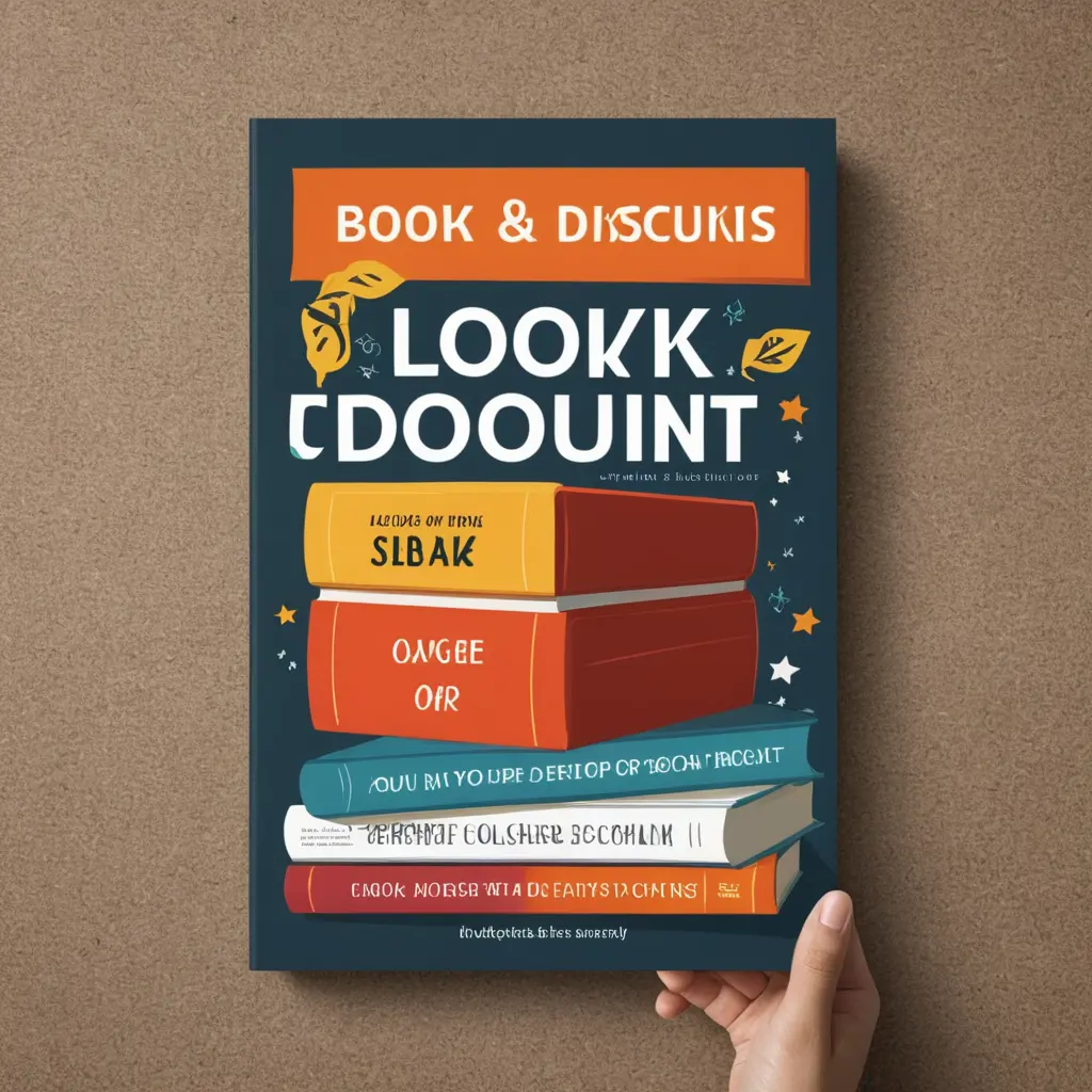 تصميم اعلان تخفيضات على بيع الكتب