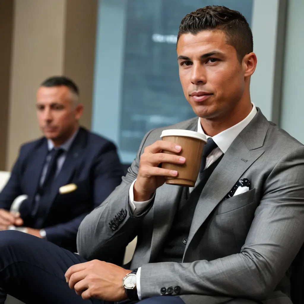 رونالدو يشرب قهوه