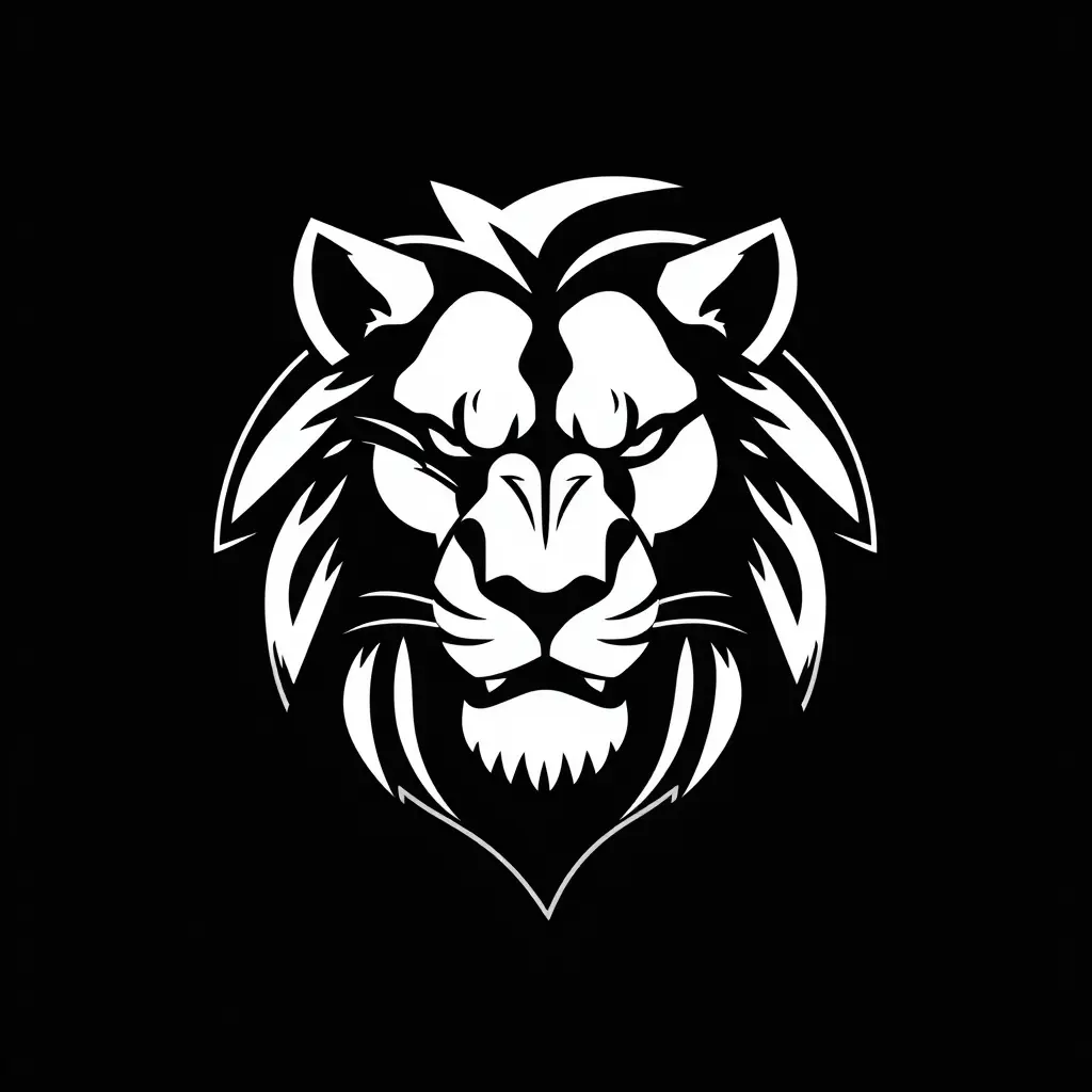 شعار علي شكل وجه اسد يعبر عن القوه و الشجاعه و الرياضه. باللون الابيض و الخلفيه سوداء و شكل الأسد حاد و لديه خط طولى في عينيه اليسري