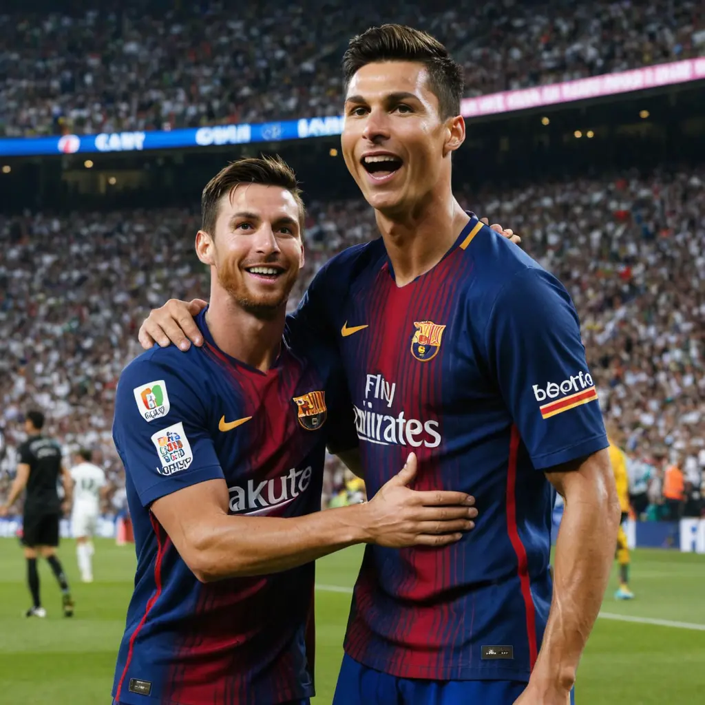 كرستيانو رونالدو احتفاليتة المشهورة siiii مع ليونيل ميسي بقميص ريال مدريد