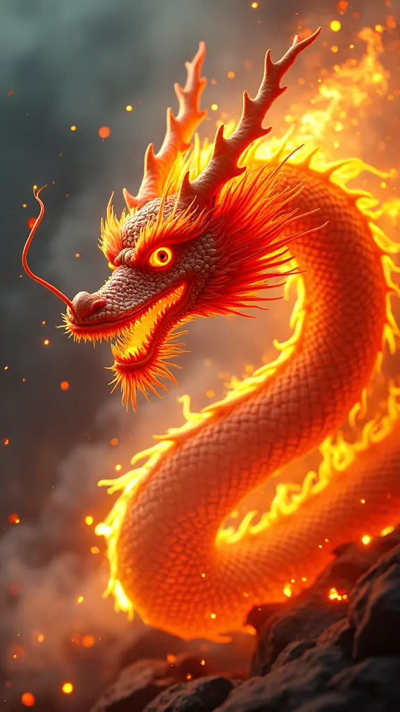 Fire dragon, with lavish visual effects
