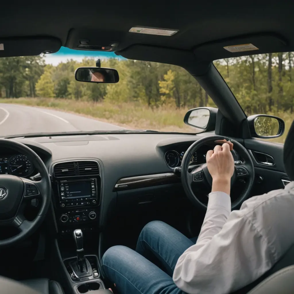 صورة شخص راكب سياره