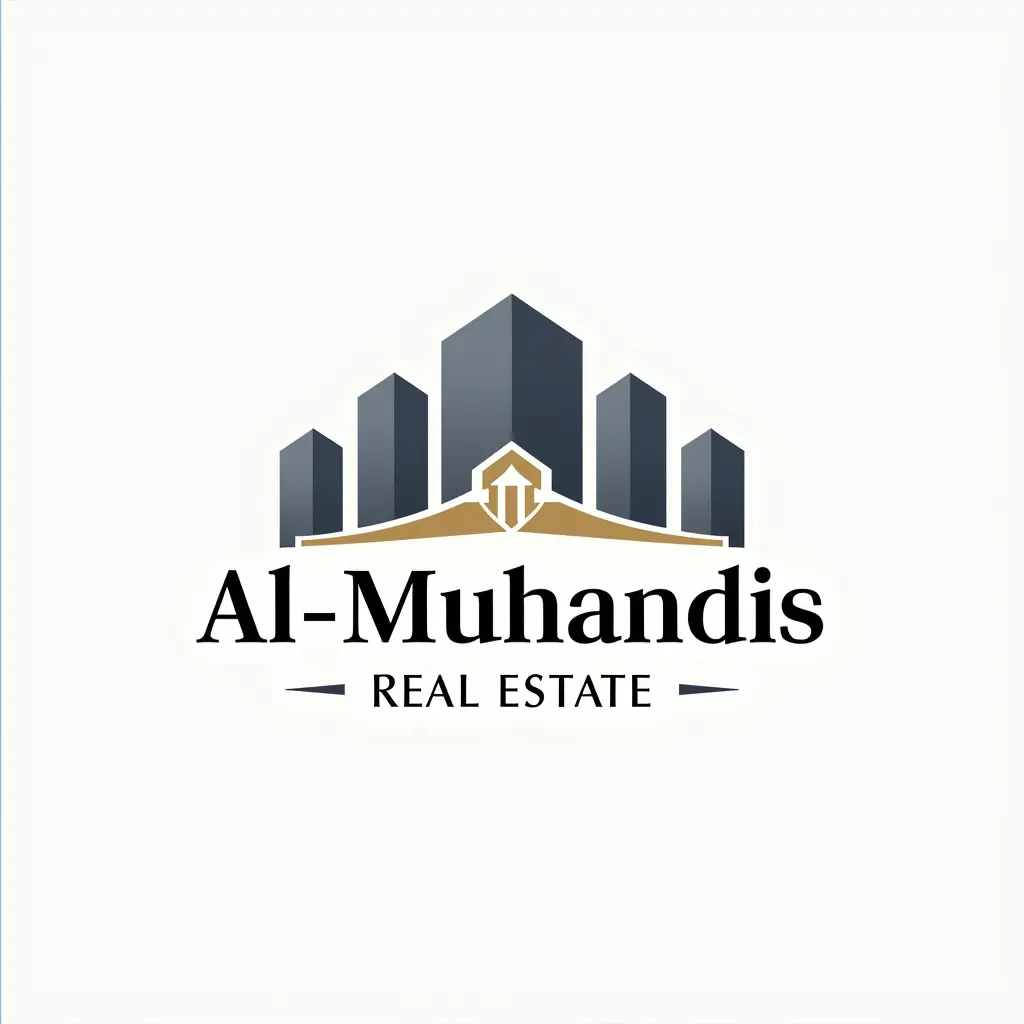 "تصميم شعار احترافي لشركة عقارات وتأجير سكن تحمل اسم "المهندس للعقارات". يجب أن يعكس الشعار الثقة، الفخامة، والاحترافية. يُفضل استخدام ألوان مرتبطة بالعقارات مثل الأزرق الداكن، الرمادي، أو الذهبي، مع دمج رموز معمارية مثل مباني أو أشكال هندسية بسيطة. الخط المستخدم يجب أن يكون عربيًا وأنيقًا، ويُفضل أن يتضمن لمسة معمارية في التصميم."