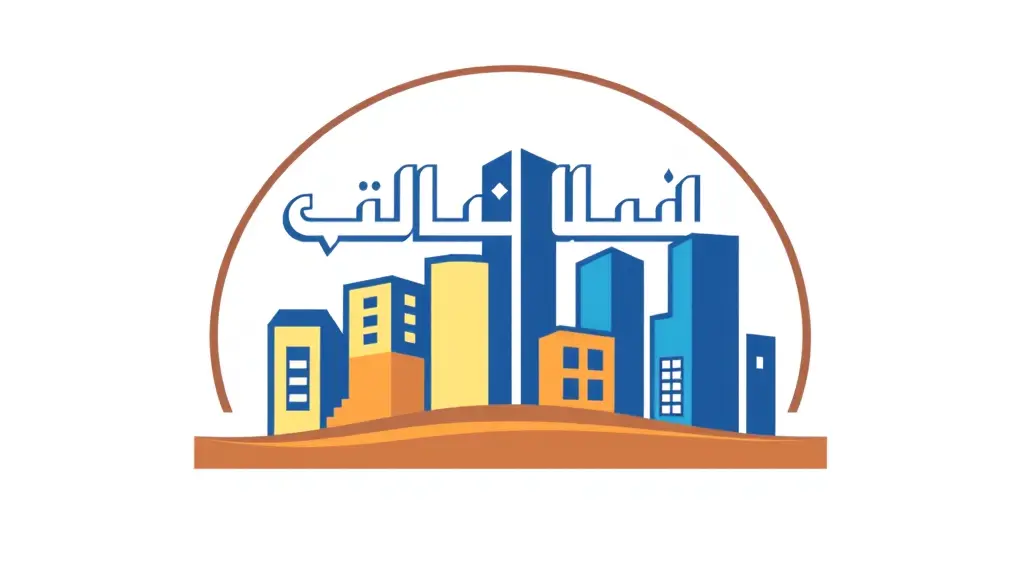 شعار هندسي لشركة (almutahida 3lm
 )، يعبر عن العقارات وموارد البناء