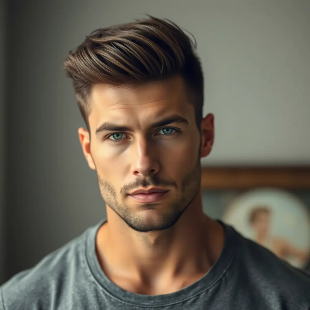 رجل جذاب ملامحه حادة رجولية