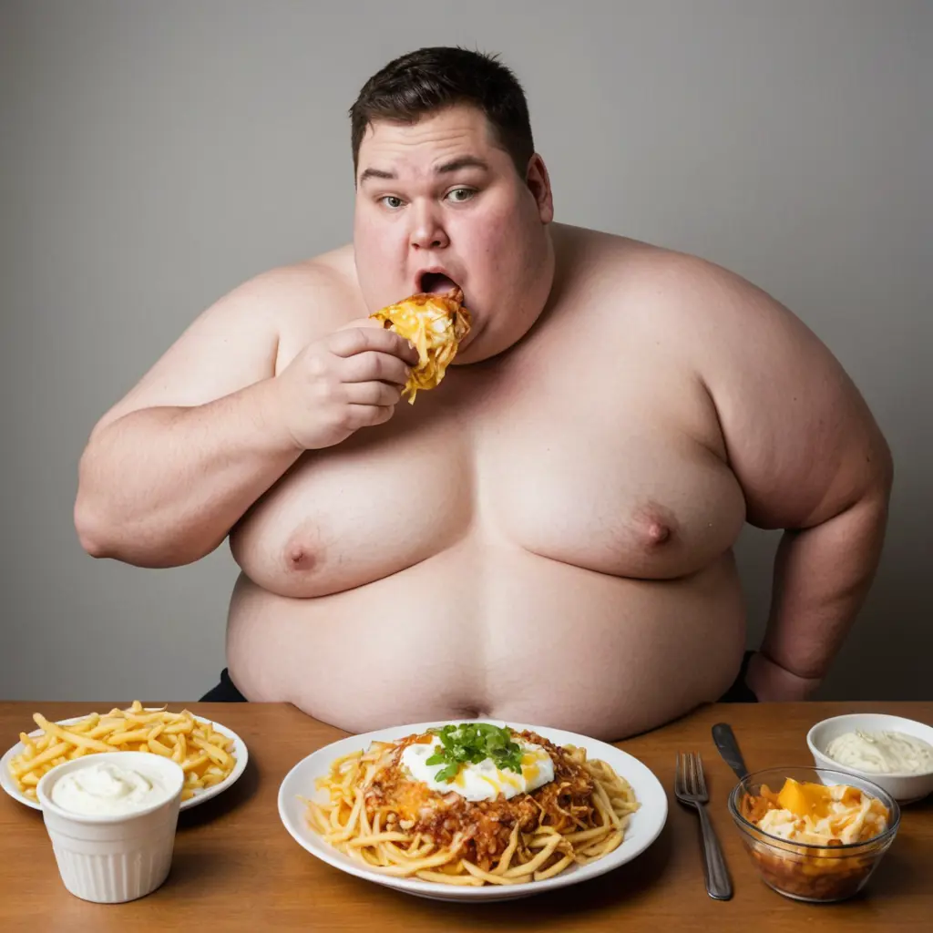 شخص سمين كثير ياكل كثير