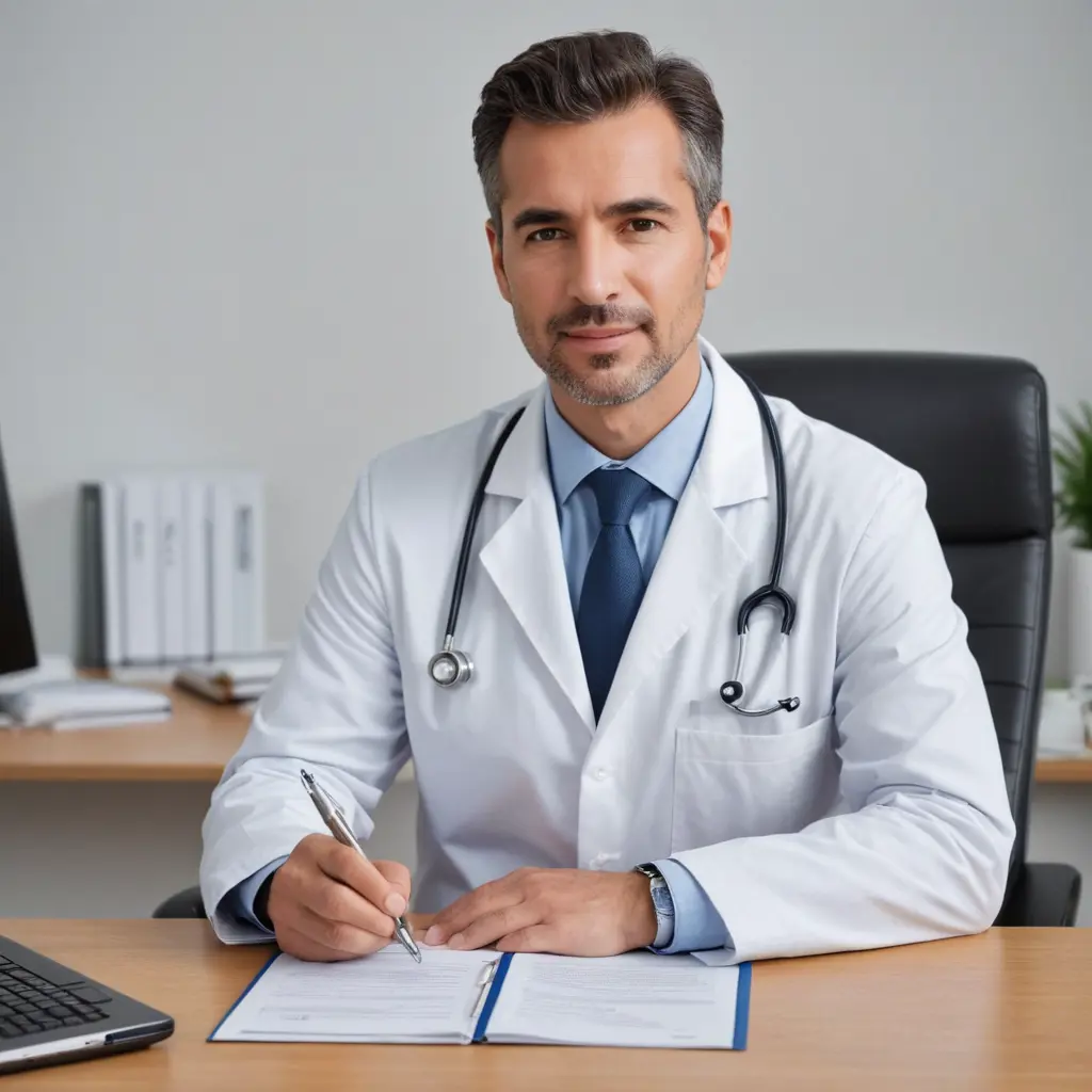 سوي لي صورة دكتور واقف وجنبه كلمة Constipation treatment