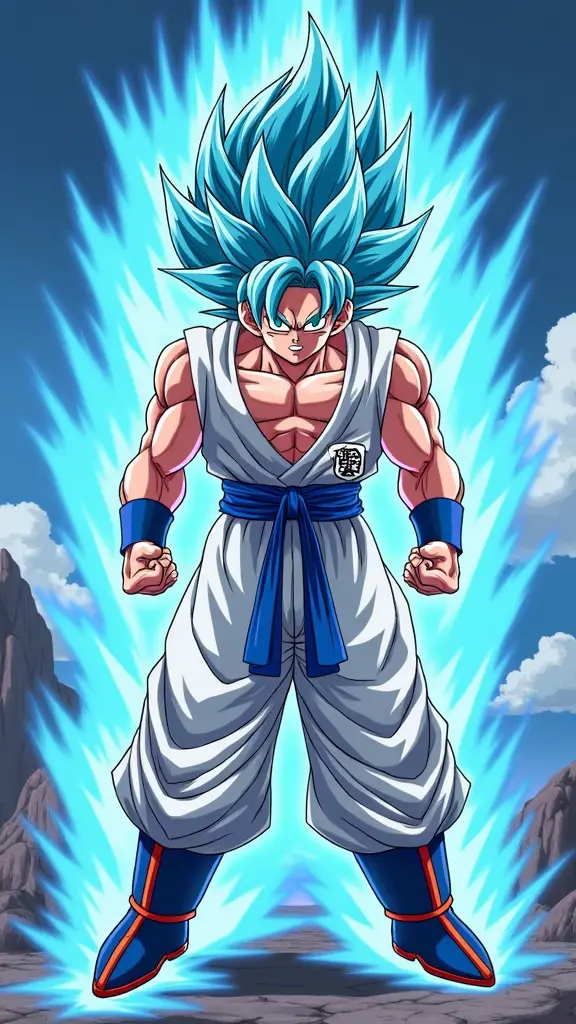 صورة لشخصية (قوقو) من انمي DRAGON BALL بتحول الغريزة الفائقة دقة عالية
