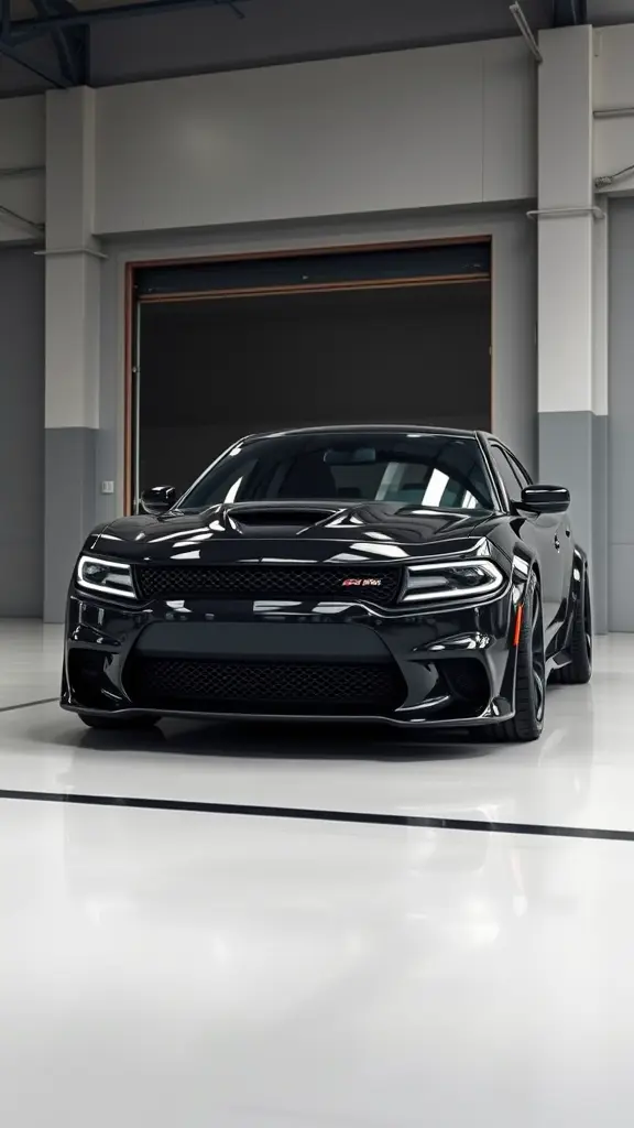 صمملي صورة سيارة دوج تشارجر اسود srt