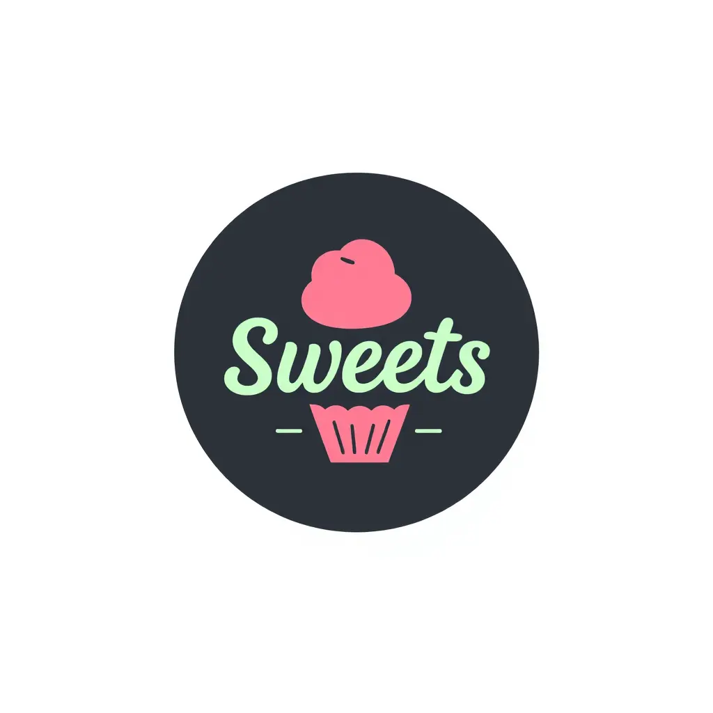 شعار بسيط لمحل حلويات إسمه sweets with chaho