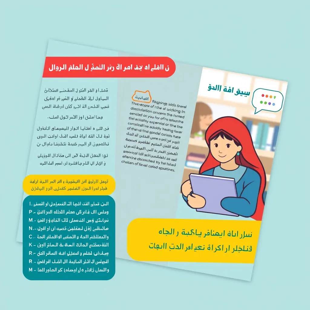 تصميم بروشور توعوي يهدف الي متابعة اولياء الامور بمستوي الدراسة لأبنائهم واهمية اتباع الارشادات التعليمية باللغه العربيه