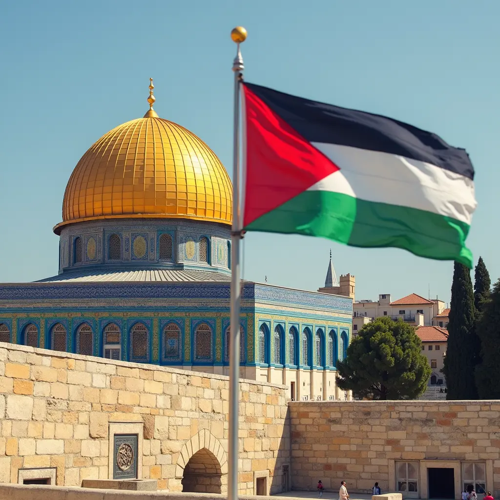 صورو الاقصى وعلم فلسطين